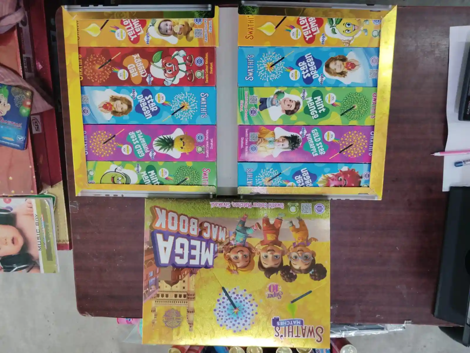 5 in 1 Color Stick Match Box Big (10 Pcs)